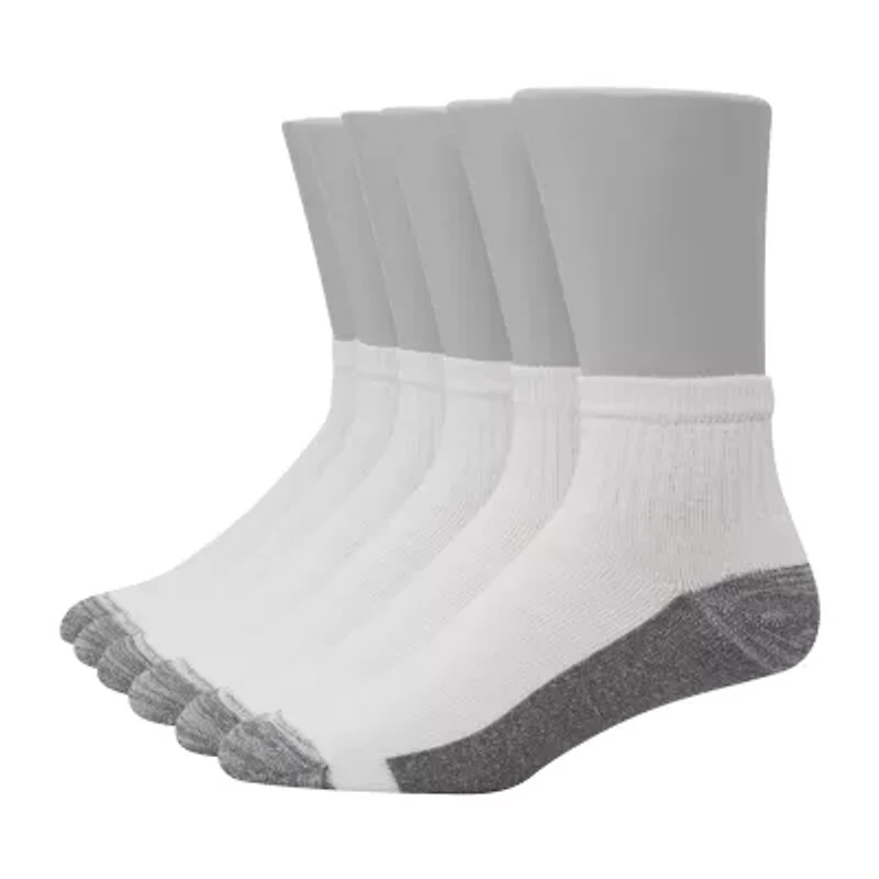 Hanes Ultimate Mens Multi-Pack 6 Pair Quarter Ankle Socks
