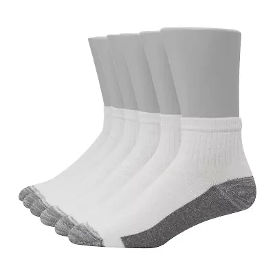 Hanes Ultimate Mens Multi-Pack 6 Pair Quarter Ankle Socks