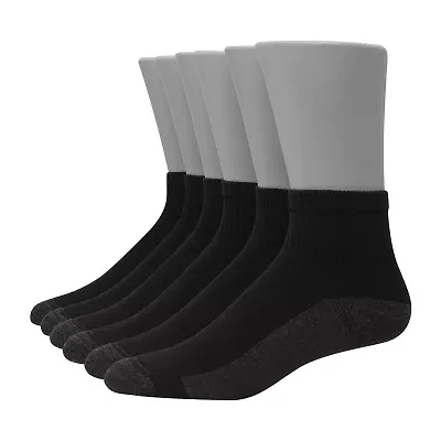 Hanes Ultimate Mens Multi-Pack 6 Pair Quarter Ankle Socks