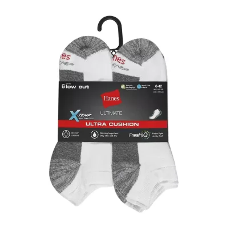 Hanes Ultimate Mens Multi-Pack 6 Pair Low Cut Socks