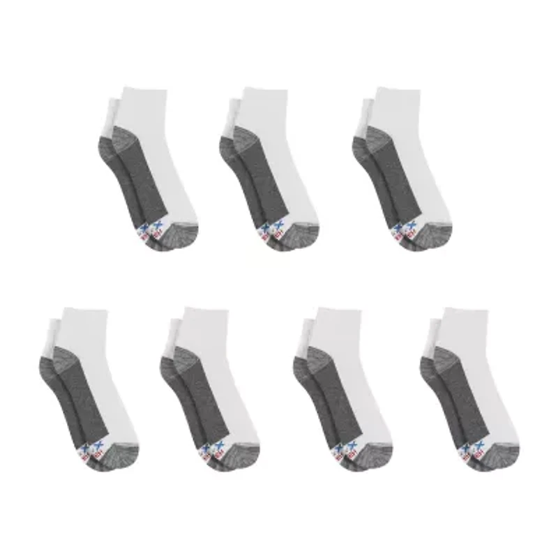 Hanes Ultimate Bonus Pack Mens Multi-Pack 7 Pair Quarter Ankle Socks