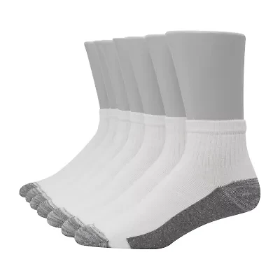 Hanes Ultimate Bonus Pack Mens Multi-Pack 7 Pair Quarter Ankle Socks