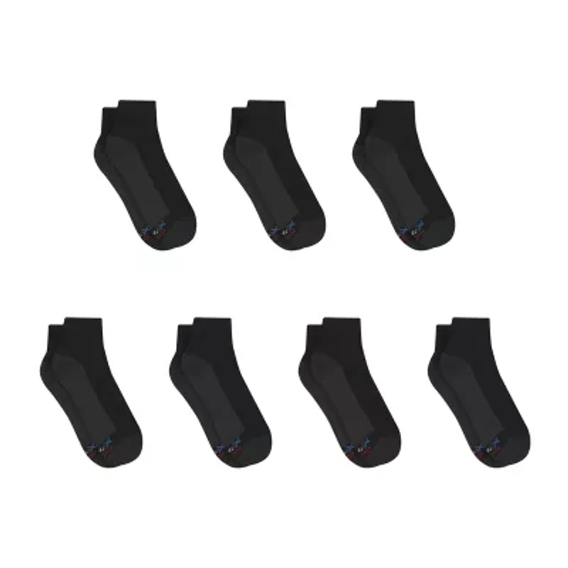 Hanes Ultimate Bonus Pack Mens Multi-Pack 7 Pair Quarter Ankle Socks