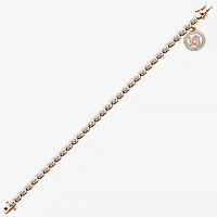 Sparkle Allure 14k Rose Gold Over Bronze Womens Natural Diamond Accent Angel Round 7.25 Inch Tennis Bracelet