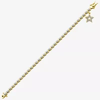 Sparkle Allure 14k Gold Over Bronze Womens Natural Diamond Accent Round Star 7.25 Inch Tennis Bracelet
