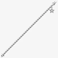 Sparkle Allure Pure Silver Over Bronze Womens Natural Diamond Accent Pure Silver Over Bronze Round Star 7.25 Inch Tennis Bracelet