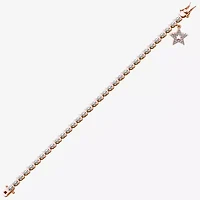 Sparkle Allure 14k Rose Gold Over Bronze Womens Natural Diamond Accent Round Star 7.25 Inch Tennis Bracelet
