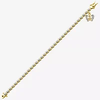 Sparkle Allure 14k Gold Over Bronze Womens Natural Diamond Accent Butterfly Round 7.25 Inch Tennis Bracelet