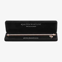 Sparkle Allure Dragonfly 14k Rose Gold Over Bronze Womens Natural Diamond Accent Round 7.25 Inch Tennis Bracelet