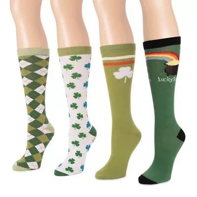 Muk Luks Womens Multi-Pack 4 Pair Over the Calf Socks
