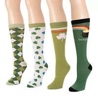 Muk Luks Womens Multi-Pack 4 Pair Over the Calf Socks
