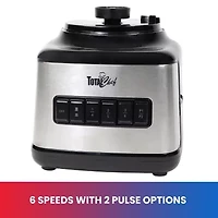 Total Chef 6-Speed Countertop Blender with Glass Jar- 6-cup- 500 Watts
