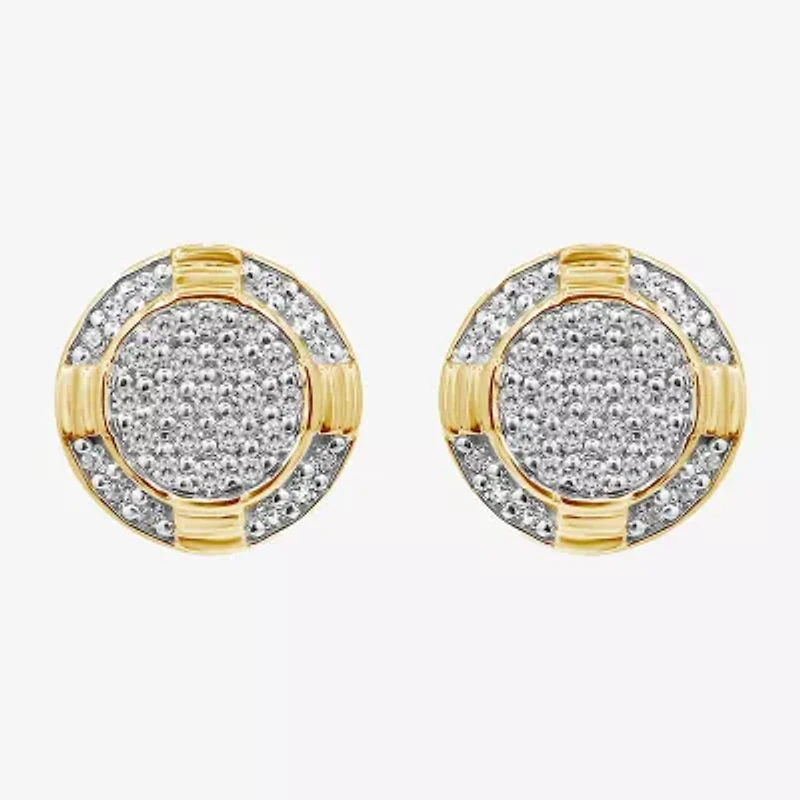 1/4 CT. T.W. Natural White Diamond 10K Gold 9mm Stud Earrings