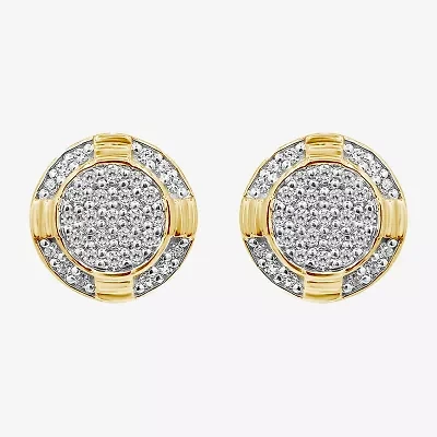 1/4 CT. T.W. Natural White Diamond 10K Gold 9mm Stud Earrings