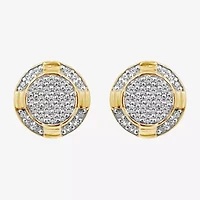 1/4 CT. T.W. Natural White Diamond 10K Gold 9mm Stud Earrings