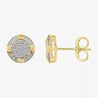 1/4 CT. T.W. Natural White Diamond 10K Gold 9mm Stud Earrings
