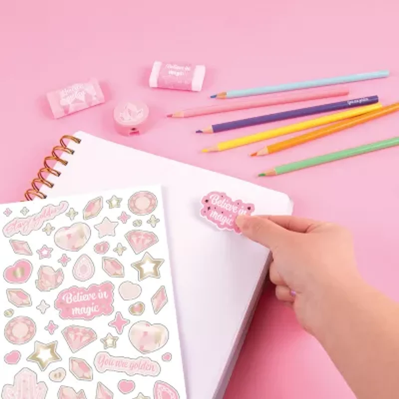 Three Cheers For Girls Pink & Gold All-In-1 Sketching Set 11-pc. Craft Kit