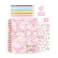Three Cheers For Girls Pink & Gold All-In-1 Sketching Set 11-pc. Craft Kit