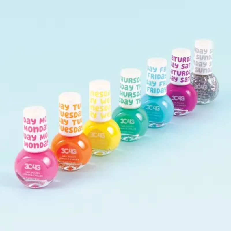 Three Cheers For Girls Rainbow Days Of The Week Nail Polish 7 Bottle Set