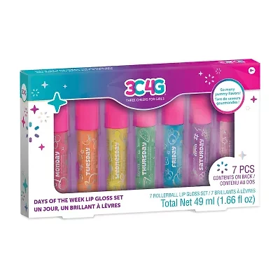 Three Cheers For Girls Days Of The Week Lip Gloss 7 Piece Set