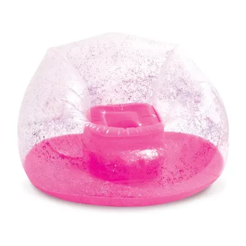 Three Cheers For Girls Pink Glitter Confetti Inflatable Kids Chair