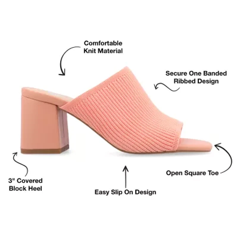 Journee Collection Lorenna Womens Round Open Toe Block Heel Pumps