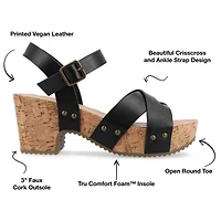 Journee Collection Valentina Womens Round Open Toe Block Heel Pumps