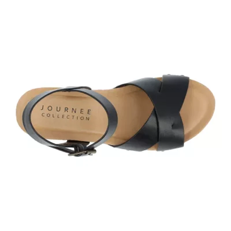 Journee Collection Valentina Womens Round Open Toe Block Heel Pumps