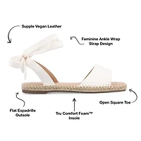 Journee Collection Womens Emelie Ankle Strap Flat Sandals