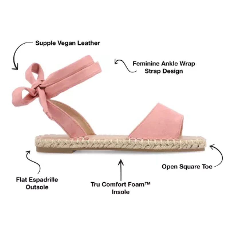 Journee Collection Womens Emelie Ankle Strap Flat Sandals