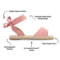 Journee Collection Womens Emelie Ankle Strap Flat Sandals