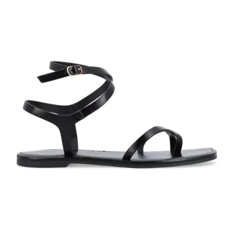 Journee Collection Cloudsteppers Womens Charra Ankle Strap Flat Sandals