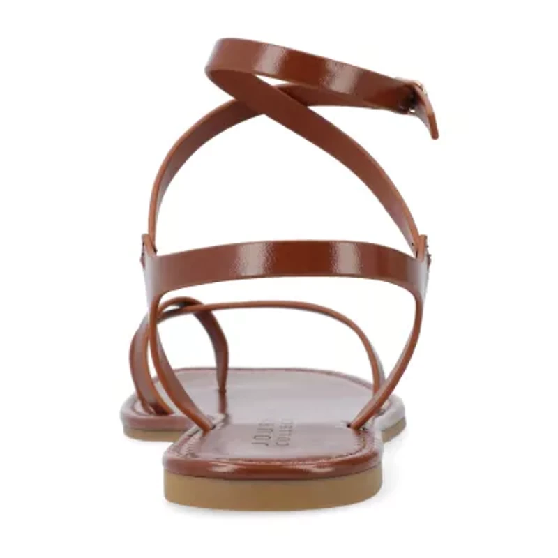 Journee Collection Womens Charra Ankle Strap Flat Sandals