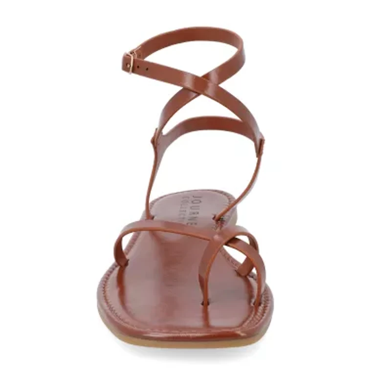 Journee Collection Womens Charra Ankle Strap Flat Sandals