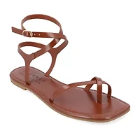 Journee Collection Womens Charra Ankle Strap Flat Sandals