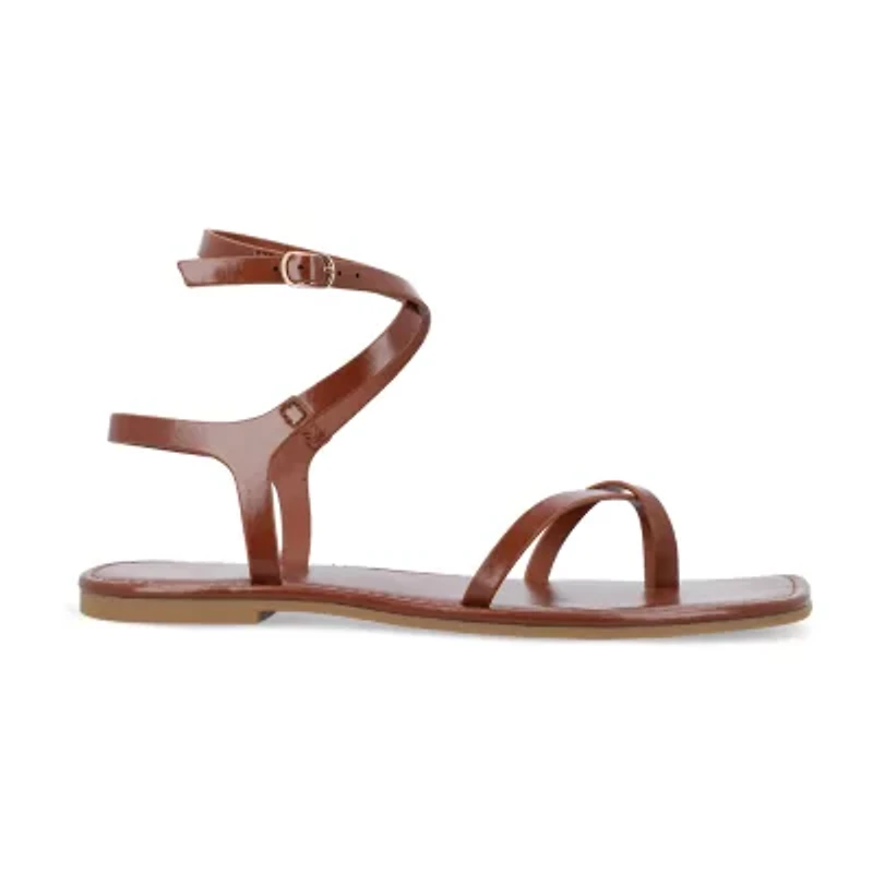 Journee Collection Womens Charra Ankle Strap Flat Sandals