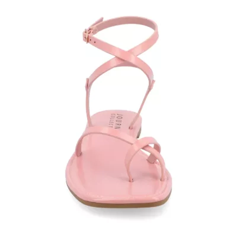 Journee Collection Womens Charra Ankle Strap Flat Sandals