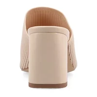 Journee Collection Lorenna Womens Round Open Toe Block Heel Pumps