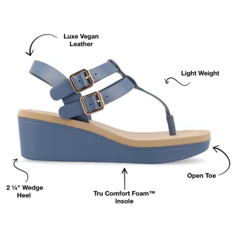 Journee Collection Womens Bianca Wedge Sandals