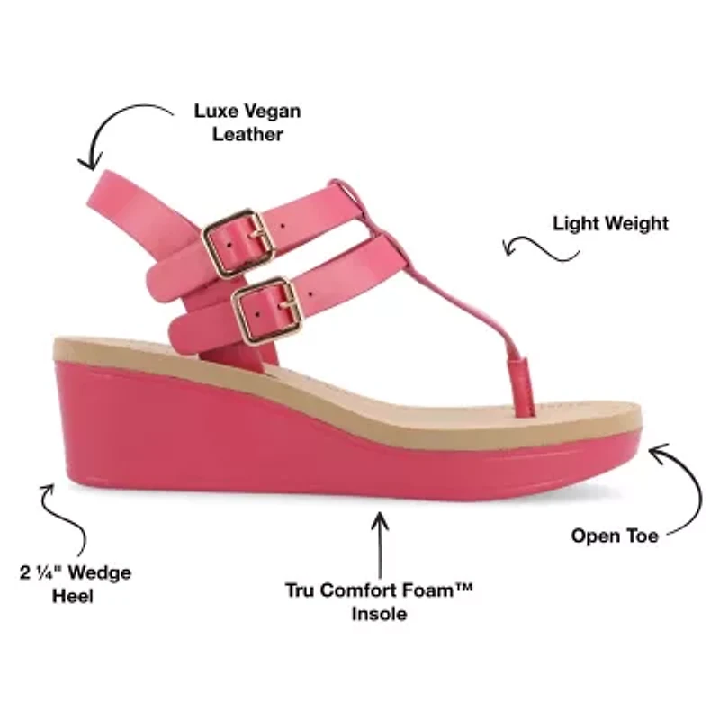 Journee Collection Womens Bianca Wedge Sandals