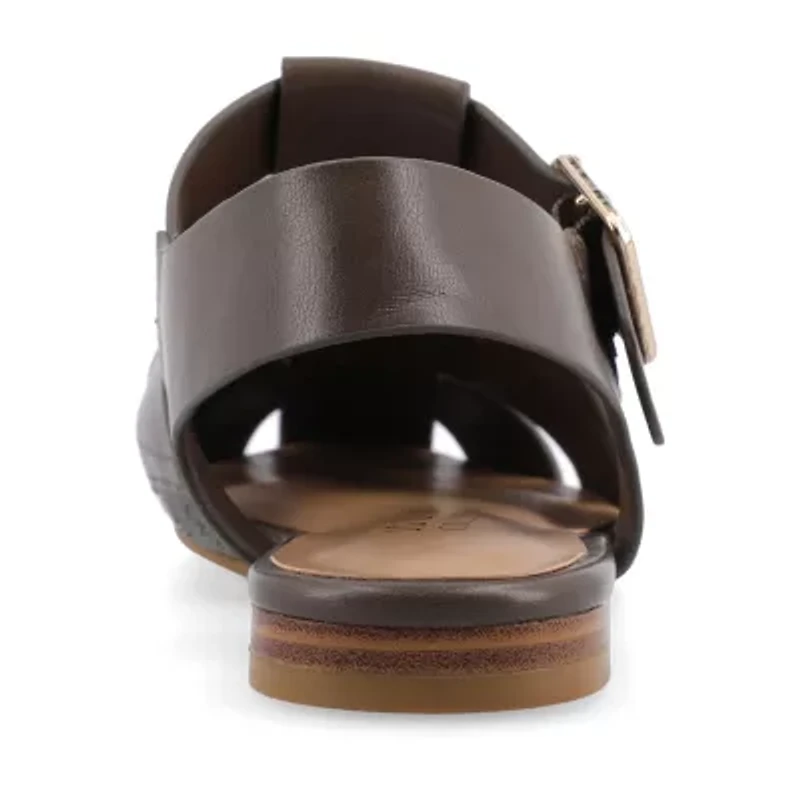 Journee Collection Womens Cailinna Ankle Strap Flat Sandals