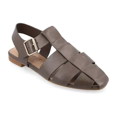 Journee Collection Womens Cailinna Ankle Strap Flat Sandals