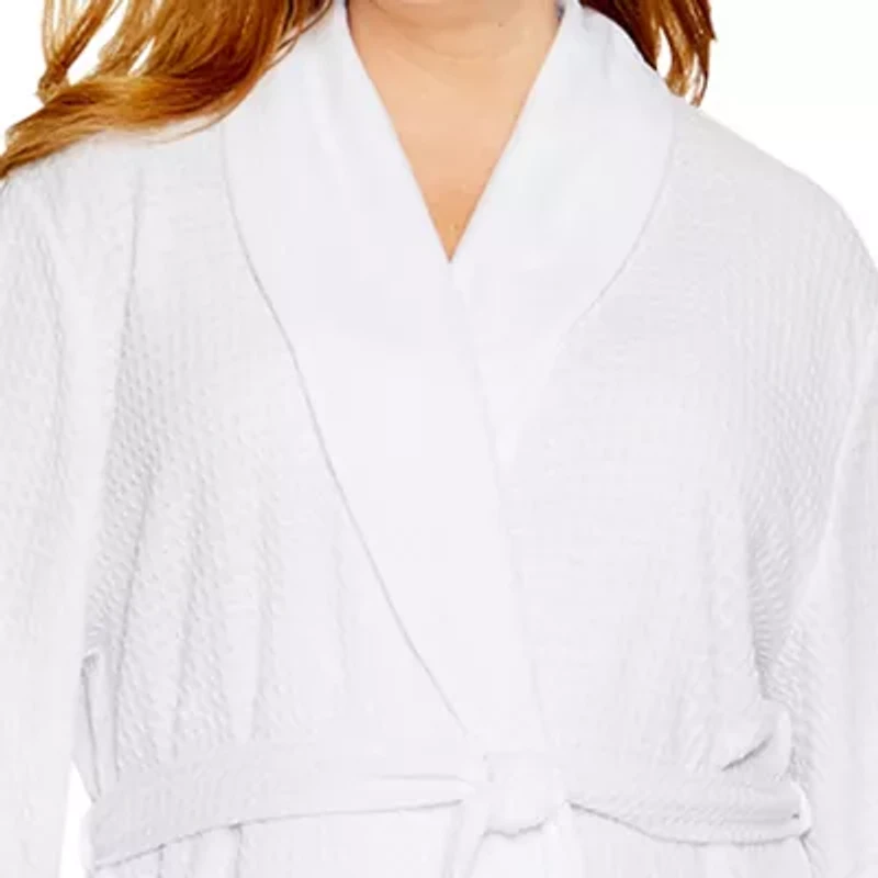 Liz Claiborne Womens Plus 3/4 Sleeve Knee Length Robe