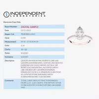 (G-H / Si1-Si2) Womens 2 1/4 CT. T.W. Lab Grown White Diamond 14K Gold Pear Side Stone Engagement Ring