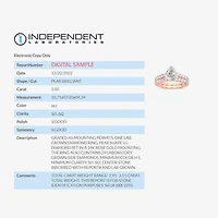 (H-I / SI1-SI2) Signature By Modern Bride Womens 3 CT. T.W. Lab Grown White DiamondIn  14K Gold Pear Bridal Set