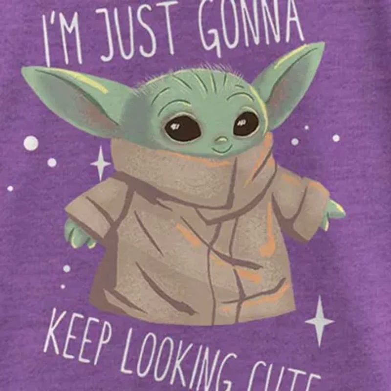 The Child Little & Big Kid Girls Crew Neck Short Sleeve Slim Fit Star Wars Graphic T-Shirt