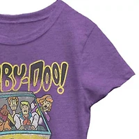 Little & Big Kid Girls Crew Neck Short Sleeve Slim Fit Scooby Doo Graphic T-Shirt