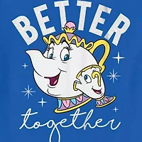 Disney Collection Mrs. Potts and Chip Toddler Unisex Crew Neck Short Sleeve Regular Fit Beauty the Beast Graphic T-Shirt