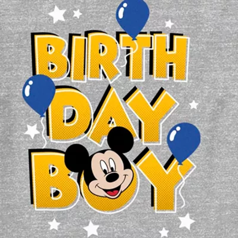 Disney Collection Toddler Boys Crew Neck Short Sleeve Regular Fit Mickey Mouse Graphic T-Shirt