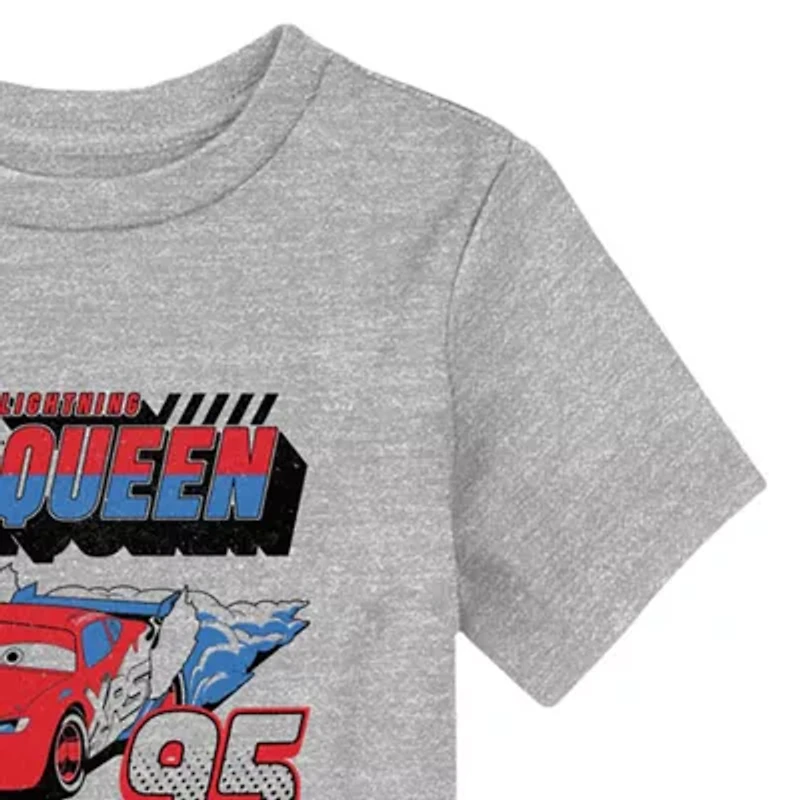 Disney Collection Toddler Boys Crew Neck Short Sleeve Regular Fit Cars Graphic T-Shirt